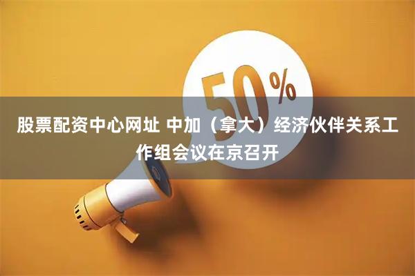 股票配资中心网址 中加（拿大）经济伙伴关系工作组会议在京召开